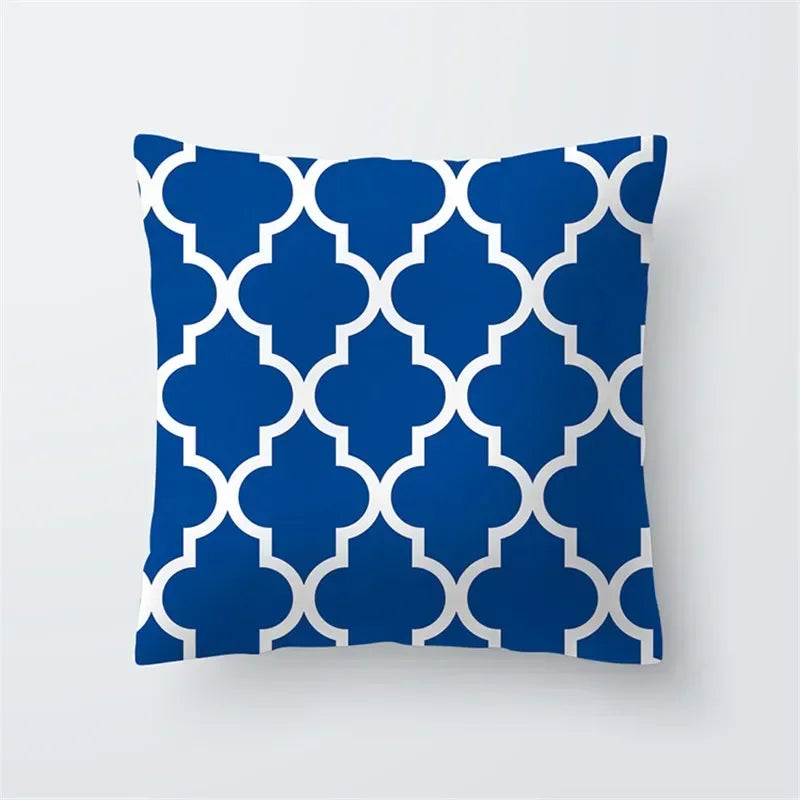 Decorative Throw Pillows Blue Geometry Pillow Cover 45x45 Polyester Cushion Cover Marine Life Pillowcase Cushions Home Decor