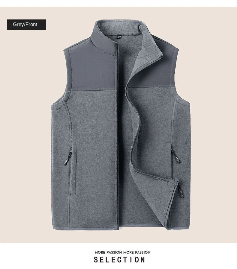 Tatiana Haven Men’s Fleece Winter Vest – Warm Casual Sleeveless Jacket with Zipper and Pockets