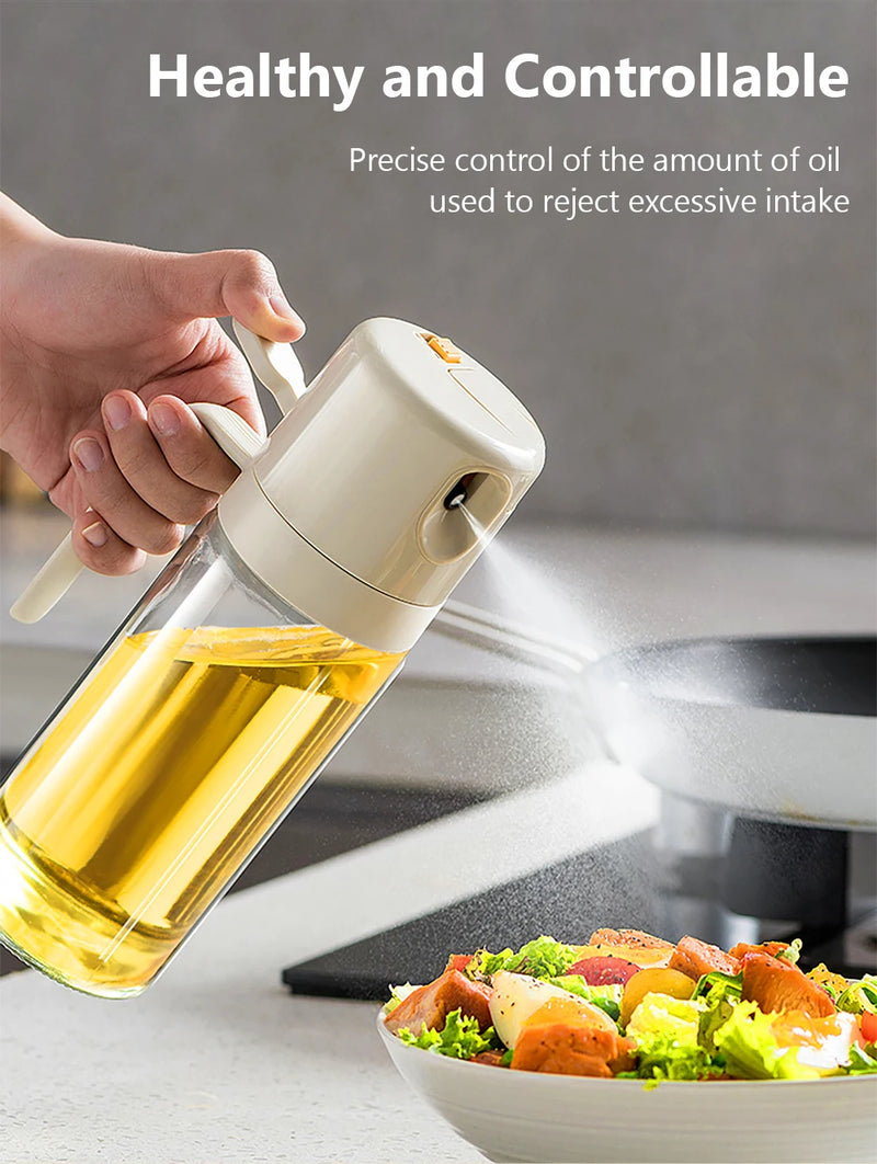 550ML Oil Sprayer Bottle BBQ Cooking 2 in 1 Oil Dispenser Olive Oil Pourers Sprayer Kitchen Baking Oil Mister Vinegar Bottle