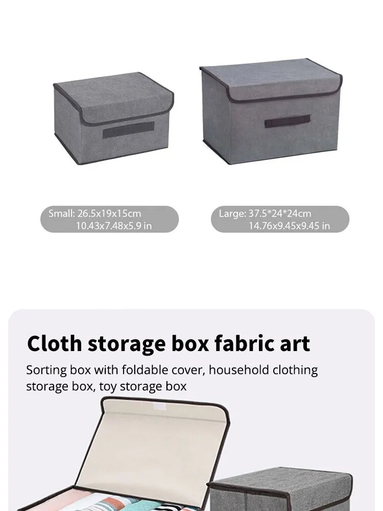 Fold Non Woven Fabric Storage Box Gray Home Supplies Clothing Underwear Sock And Kid Toy Storage Organizer Cosmetics