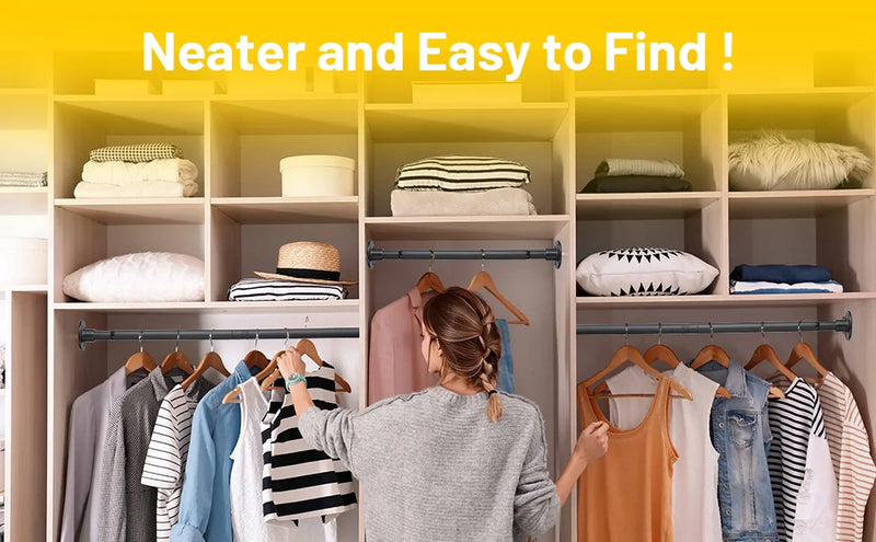 Closet Rod, Adjustable Closet Rods for Hanging Clothes,Closet Rod Extender Closet Organizer,Heavy Duty Closet Bar