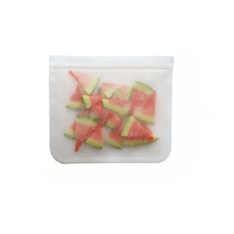 Silicone Food Storage Containers Reusable Food Storage Bags Lunch Bags Stand Up Zip Shut Bag Cup Fresh Food Leakproof Containers