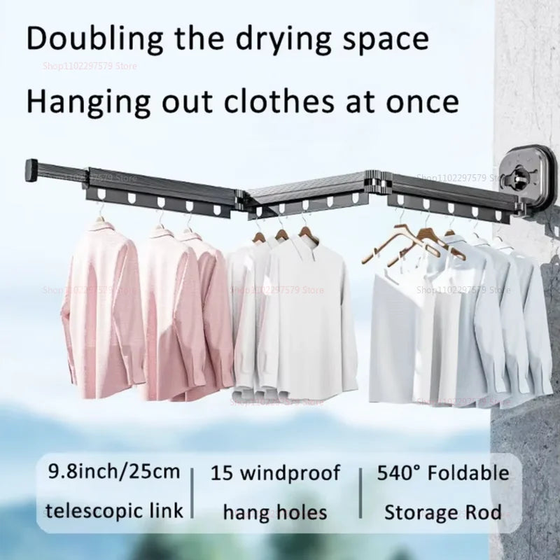 Retractable Clothes Drying Rack,Space-Saver,Collapsible Drying Racks for Laundry Room,Wall Mounted Clothes Hanger Rack