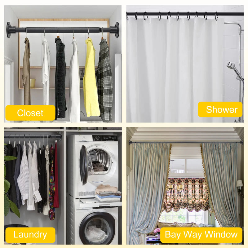 Closet Rod, Adjustable Closet Rods for Hanging Clothes,Closet Rod Extender Closet Organizer,Heavy Duty Closet Bar