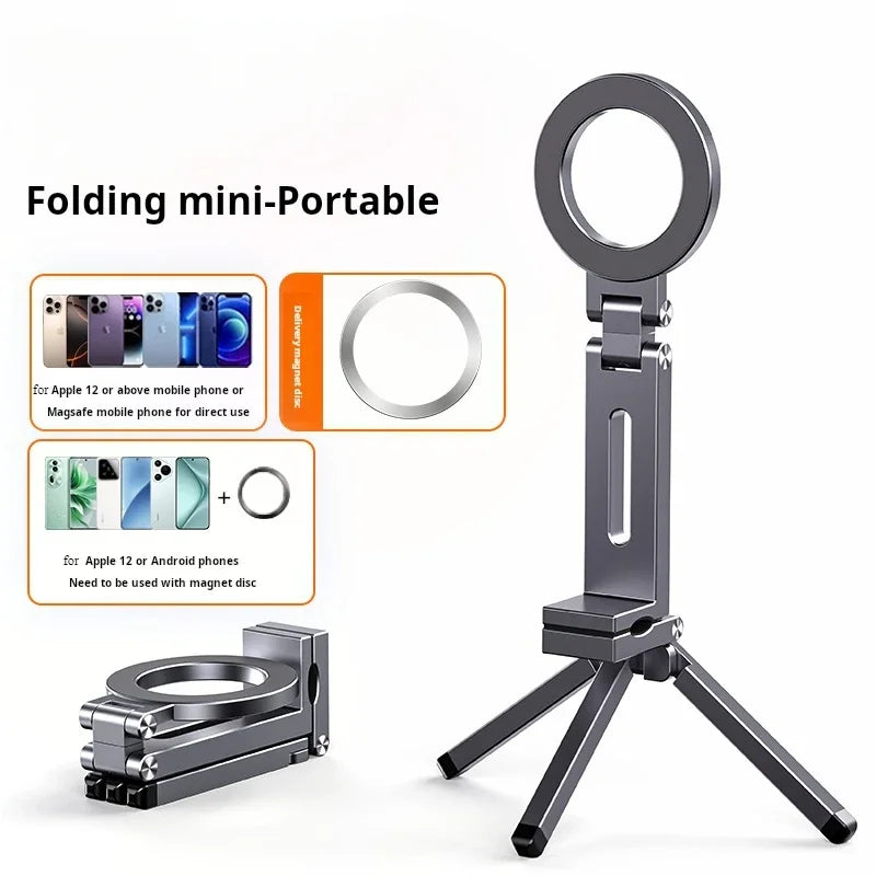For MagSafe Plane Phone Holder – Portable Magnetic 360° Rotating Foldable Tripod for Travel, Car & Desk