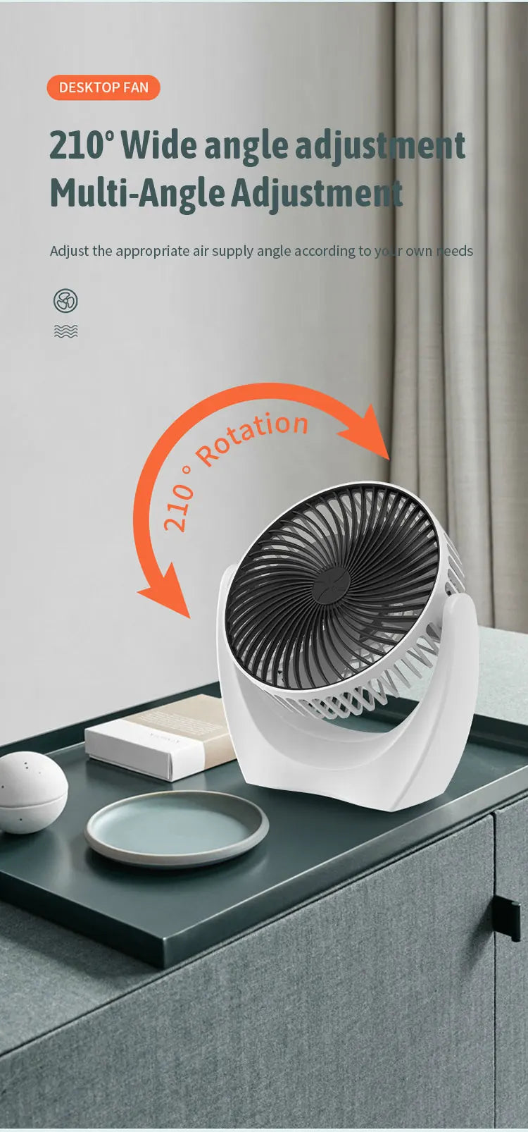 Portable Mini USB-Charged Desk Fan for Desktop Use - Compact and Convenient!