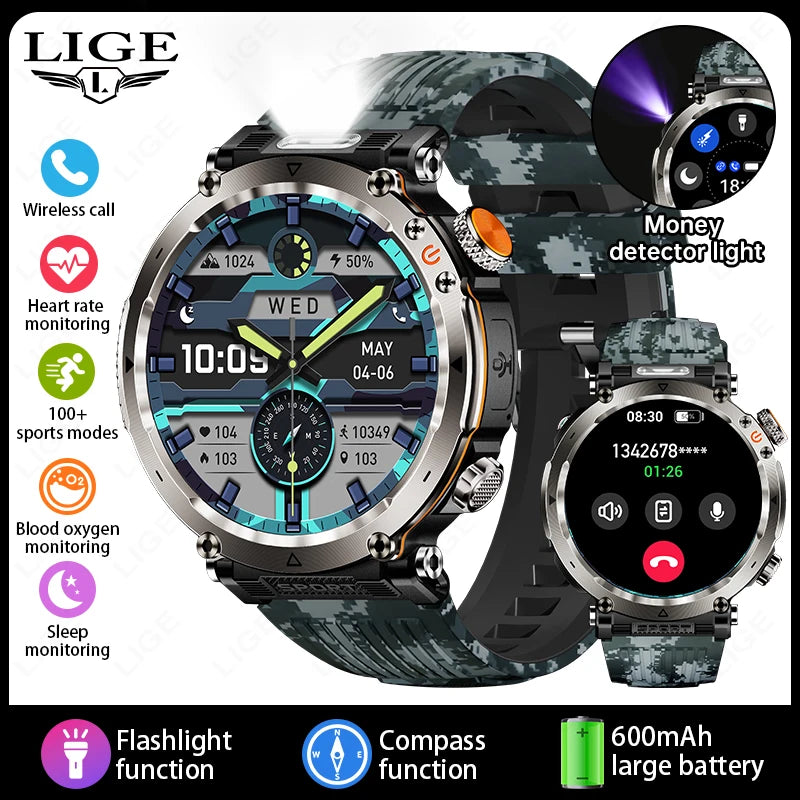 LIGE 600mAh Battery Smart Watch Men 1.7&