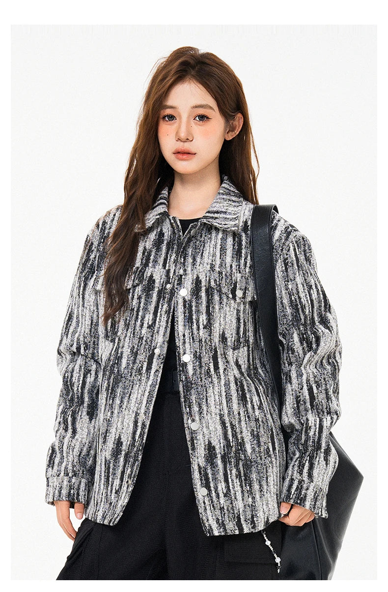 Elegant Denim Jackets Women 2025 Korean New luxury Coat Chic Print Women&