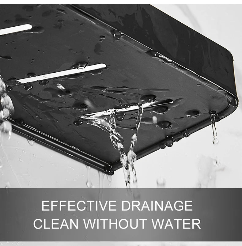 Punch-free Black Bath Shelves Bathroom Shelf Nail-free Shampoo Holder Shelves Storage Shelf Rack Bathroom Basket Holder ML1018