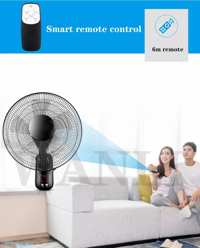 Household Wall-Mounted Electric Fan 220V/60W 16-Inch Living Room Kitchen Fan With 3 Speed Adjustable Smart Version/Mechanical