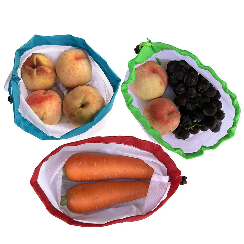 Reusable Mesh Produce Bags Washable Eco Friendly Bags for Grocery Shopping Storage Fruit Vegetable Toys Sundries Bag DROPSHIP