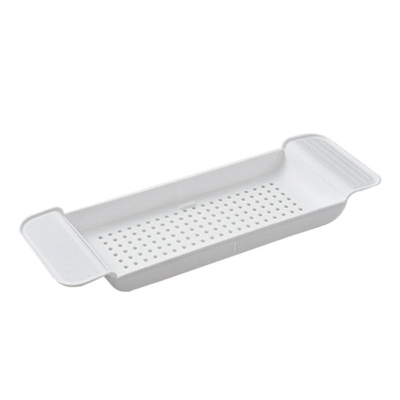 1Pc Expandable Bathtub Tray Stable Placement Plastic Material Draining Design Bath Caddy Tray Tub Table for Bathroom