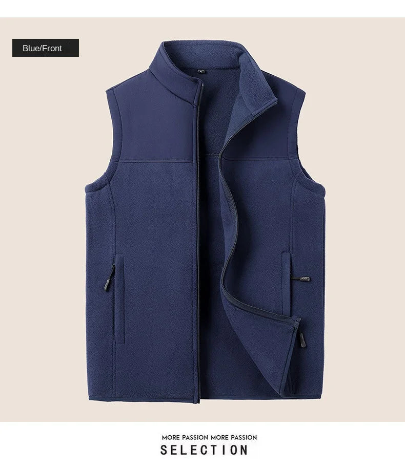 Tatiana Haven Men’s Fleece Winter Vest – Warm Casual Sleeveless Jacket with Zipper and Pockets