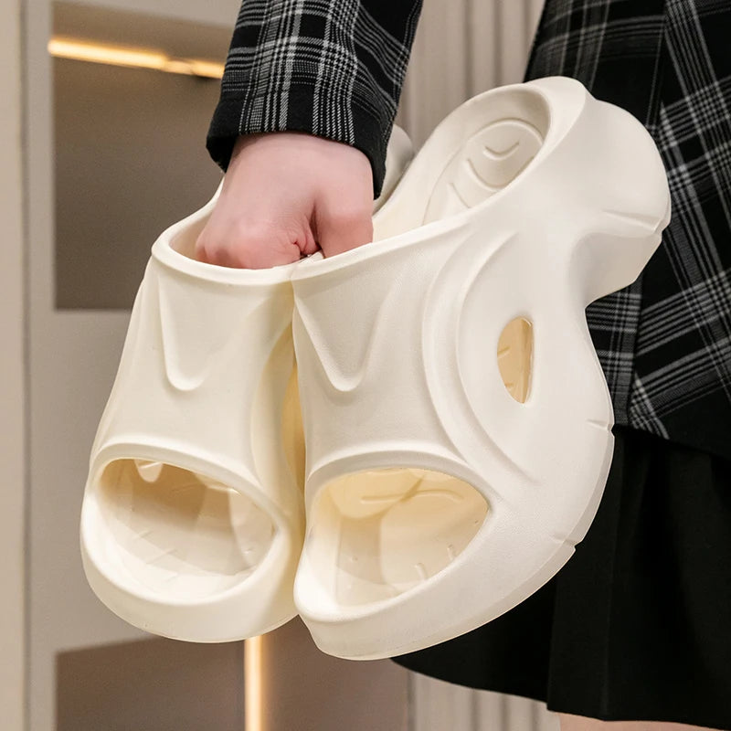 Chunky Platform Slippers for Women Summer Comfortable Wedge Heels Sandals Woman Solid Non Slip EVA Thick Sole Slides Shoes