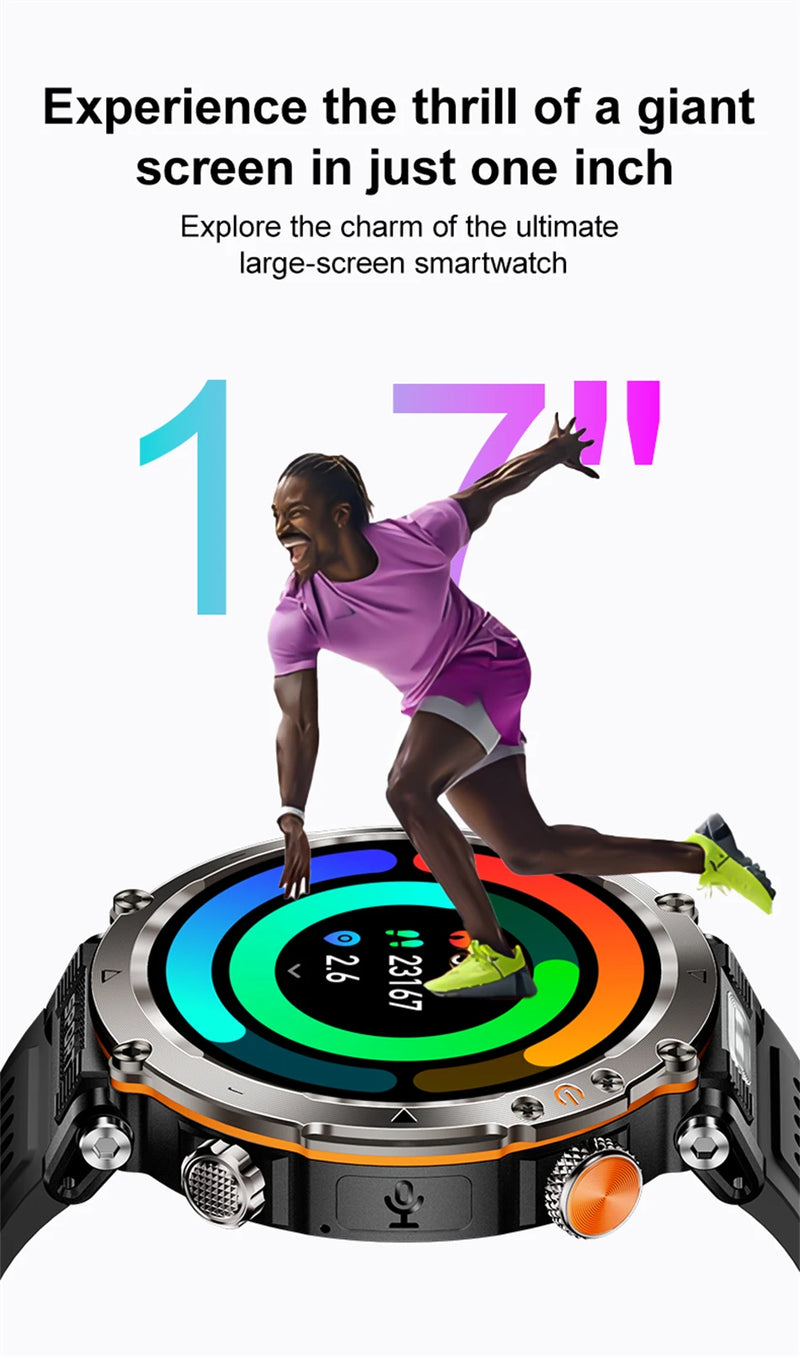 LIGE 600mAh Battery Smart Watch Men 1.7&