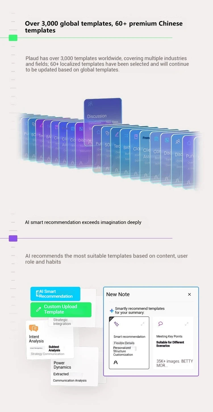 New Plaud Notepin S Wearable AI Voice Recorder, AI Notetaker, Smart Transcription & Summarization, with Wristband & lapel clip