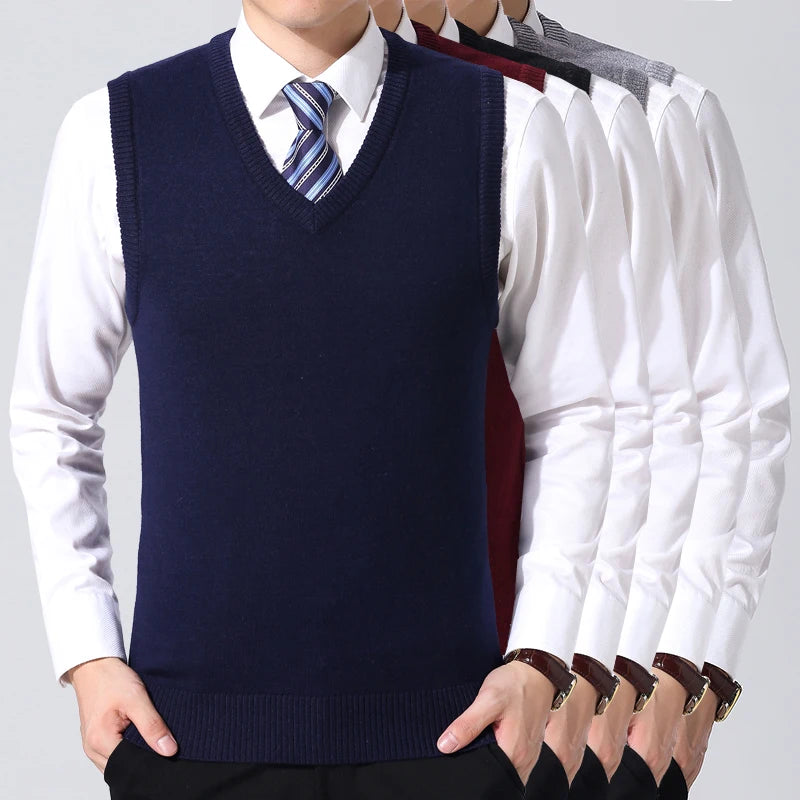 Tatiana Haven Men’s Casual Sweater Vest – Warm Knitted Outerwear for Autumn & Winter Comfort