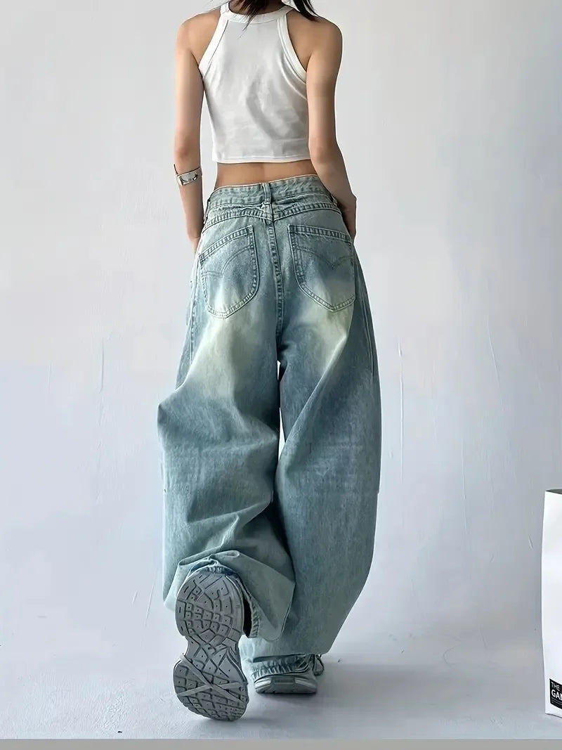 Loose hip hop street jeans jeans street women&