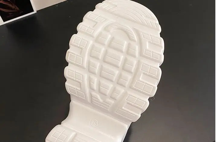 White Chunky Sneakers Women New 2025 Autumn Hidden Heel Platform Sports Dad Shoes Woman Lace Up Breathable Mesh Casual Shoes 8CM