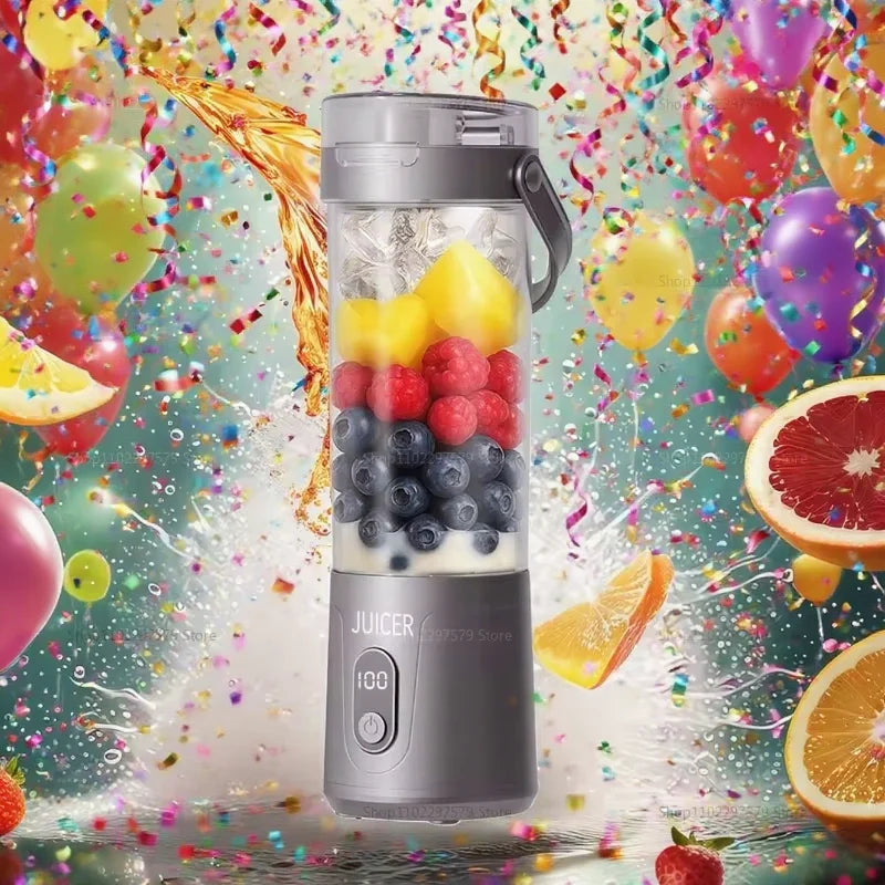 Portable Blender 600ML Electric USB Rechargeable Juicer for Smoothies Fruits Personal Mini Juicer for Travel Outdoor Fitness