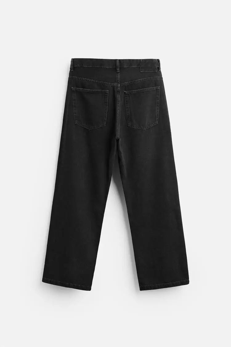 Men’s Retro Cotton Denim Jeans – Loose Fit Straight-Leg Casual Trousers, Comfortable and Wear-Resistant for Autumn & Winter