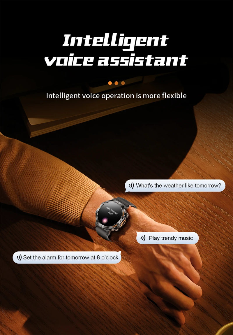 LIGE 2025 Smart Watch Men Sport Watches LED Flashlight 360*360 Ultra HD Screen Waterproof Fitness Bluetooth Call Men Smartwatch