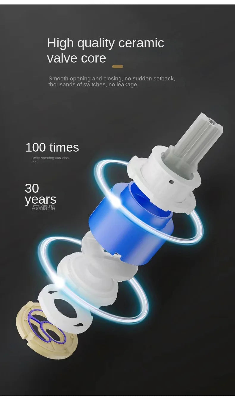 Digital Display LED Bathroom Basin Faucet 360 Rotation Multifunction Stream Sprayer Hot Cold Water Mixer Sink Tap Bathroom