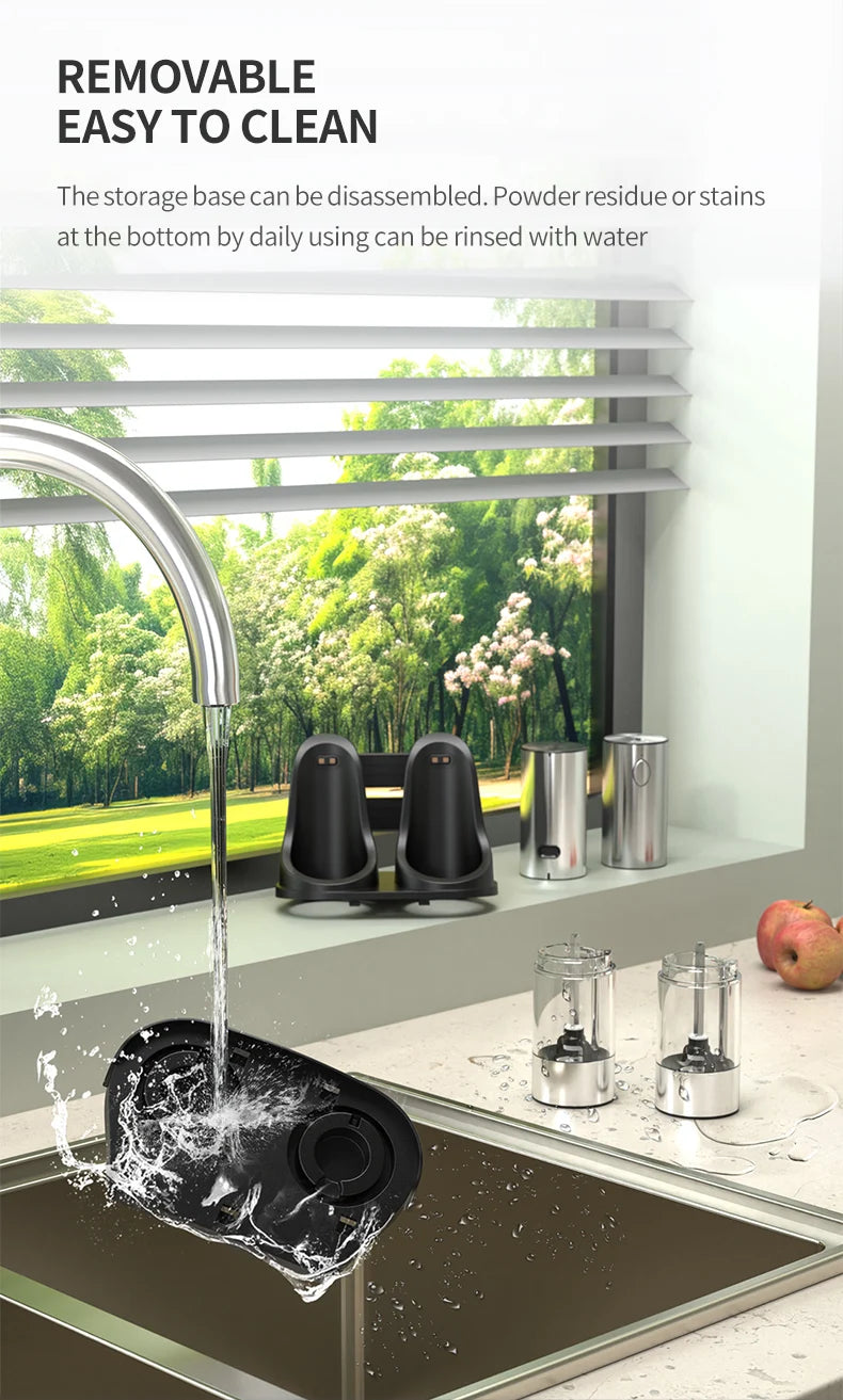 Electric Salt and Pepper Grinder Set with USB Charging Base Large Capacity Adjustable Coarseness Stainless Steel Automatic Mills