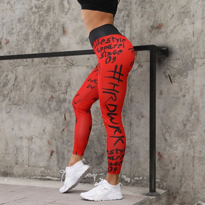 Energy Gym Tight Leggings High Waist Fashion Leggings Women Fitness Running Yoga Leggings Pants letter printed Leggings