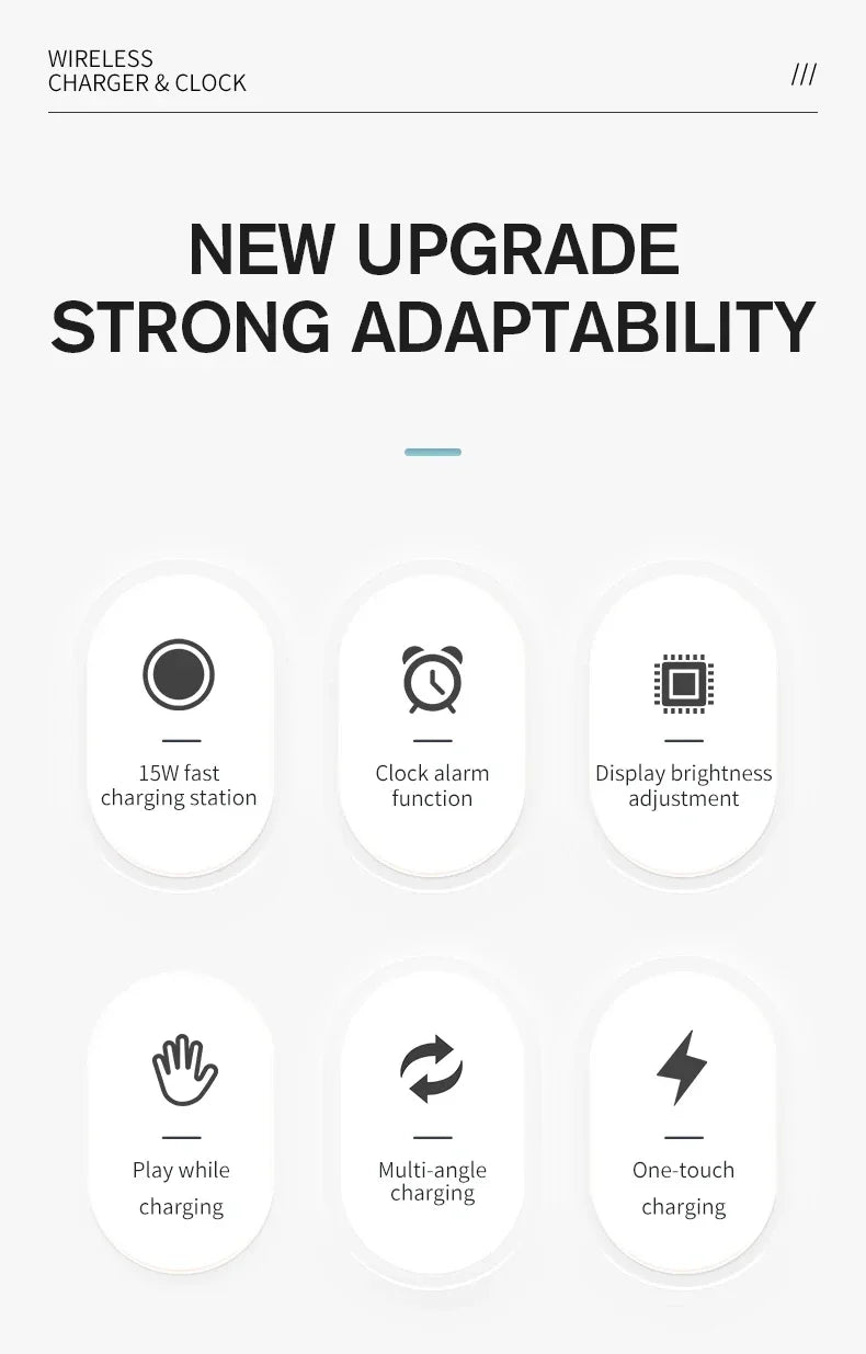 3 in 1 Wireless Charger For Samsung Galaxy Watch 6 5 Pro Fast Charging Station For Galaxy S24 S23 S22 Alarm Clock Chargers Stand