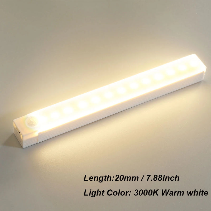 LED Motion Sensor Light Under Cabinet Night light Indoor Rechargeable Closet Lights for Wardrobes Kitchen Bedroom Cupboard Stair