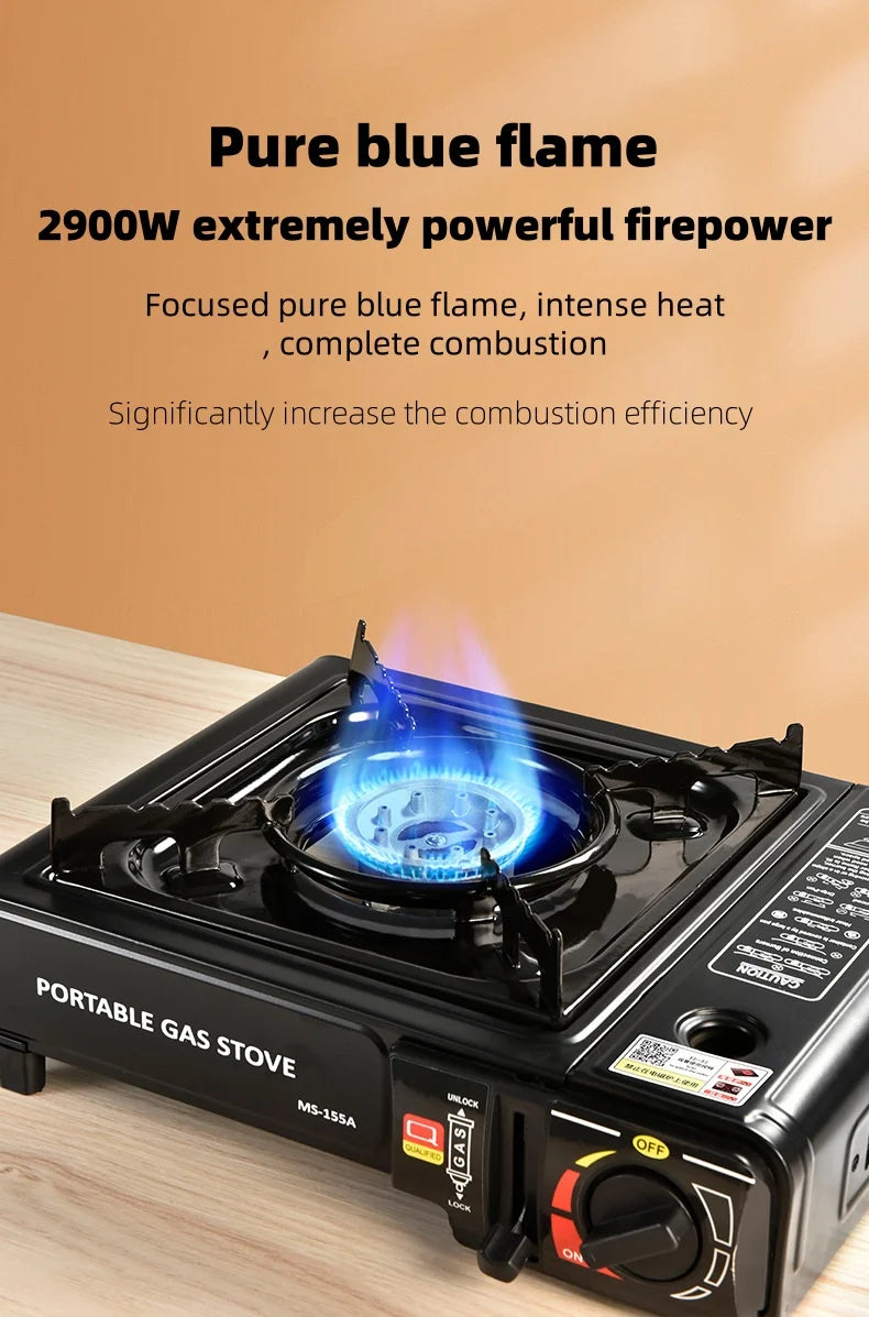 Portable chimney-style stove, suitable for outdoor barbecuing, camping and family gatherings. Multi-functional compact cooking