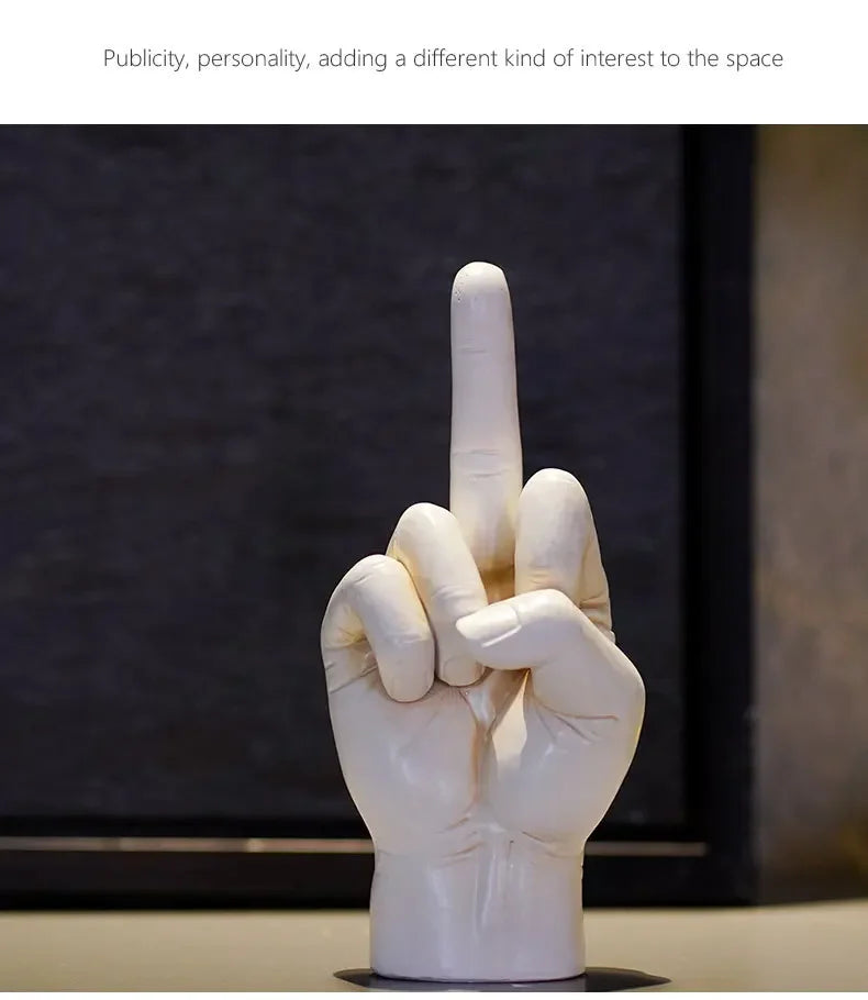 Tatiana Haven™ Trendy Resin Middle Finger Statue – Hip Hop Home & Desk Decor