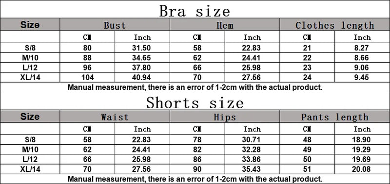 Yoga Sets 2 Pieces Workout Sets for Women Tracksuit Sportswear Gym Clothes High Waist Shorts Outfits Running Suits Fitness Bras