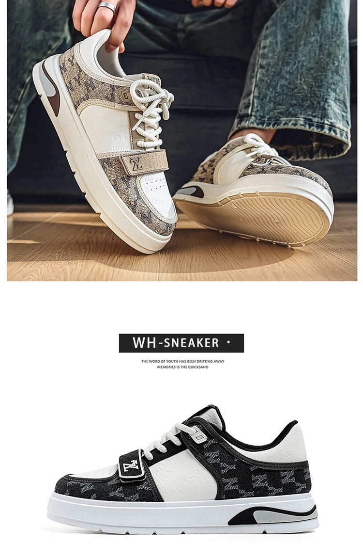 Fashion White Blue Skateboard Shoes Man Comfortable Platform Men&