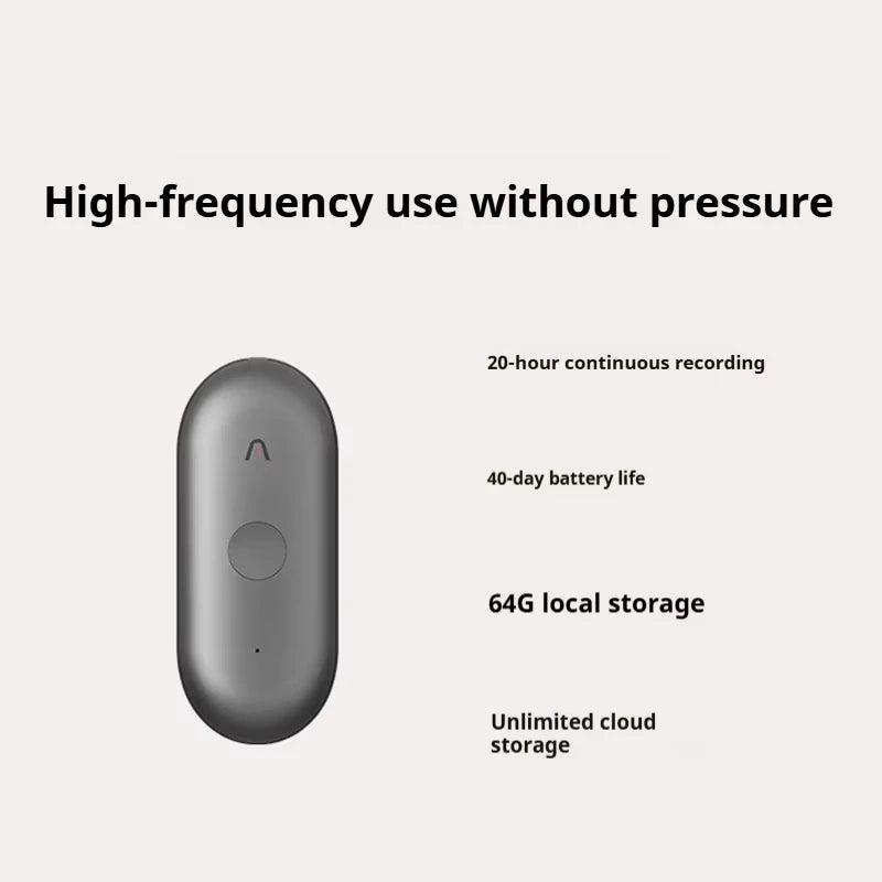 New Plaud Notepin S Wearable AI Voice Recorder, AI Notetaker, Smart Transcription & Summarization, with Wristband & lapel clip