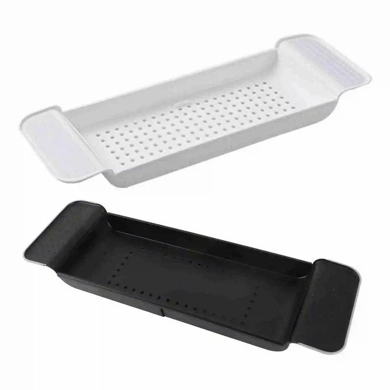 1Pc Expandable Bathtub Tray Stable Placement Plastic Material Draining Design Bath Caddy Tray Tub Table for Bathroom