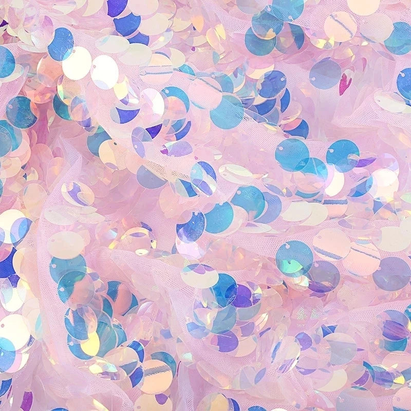 Iridescent Shiny Mermaid Scale Fabric Laser Sequins Glitter Fabric For Diy Tablecloth Garment Wedding Party Background Decor