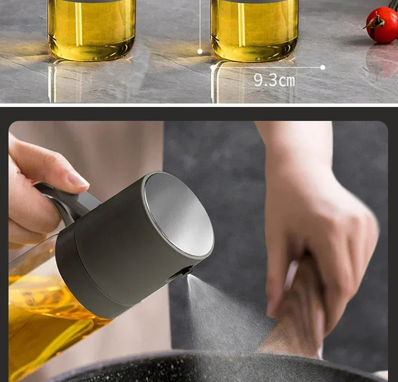 250ml Oil Spray Bottle High Borosilicate Glass Cooking Oil Dispensers Olive Oil Sprayer Mister for Air Fryer Salad Baking