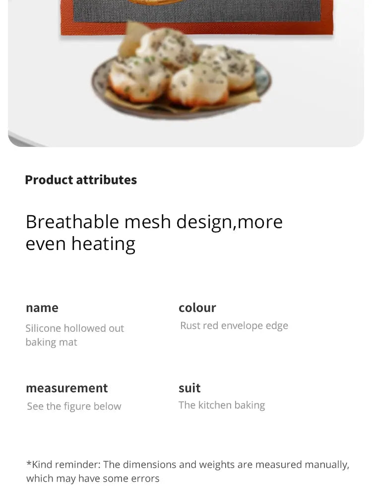 Silicone Baking Mat Sheet 30x40cm Reusable Baking Cookie Sheet Non-Stick Heat Resistant Baking Mat for Oven Grill Microwave