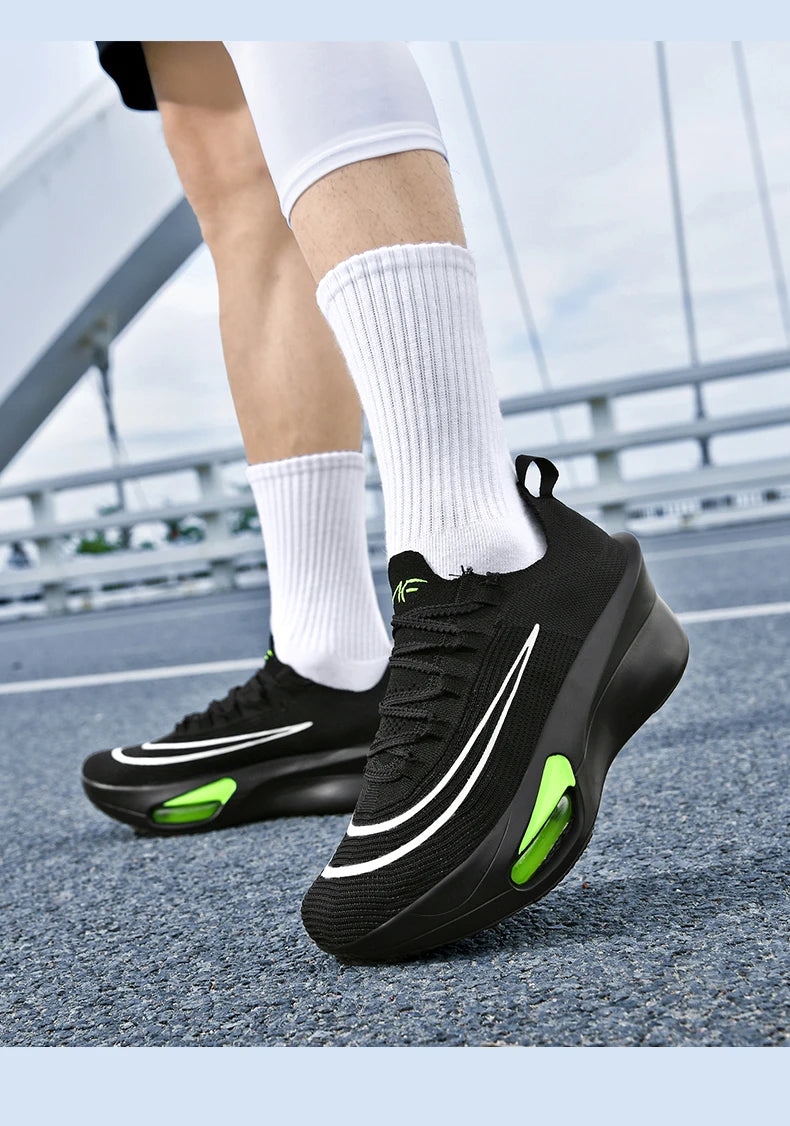 Casual Sneakers Air Cushion Running Shoes Jogging Marathon Men Sports Breathable Lightweight Comfortable Nonskid Leisure Sneaker