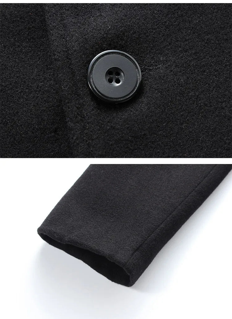 Trench Men Mid Length Coats Turn Down Collar Full Sleeve Single Breasted Jackets Casual Regular Open Stitch Autumn Winter