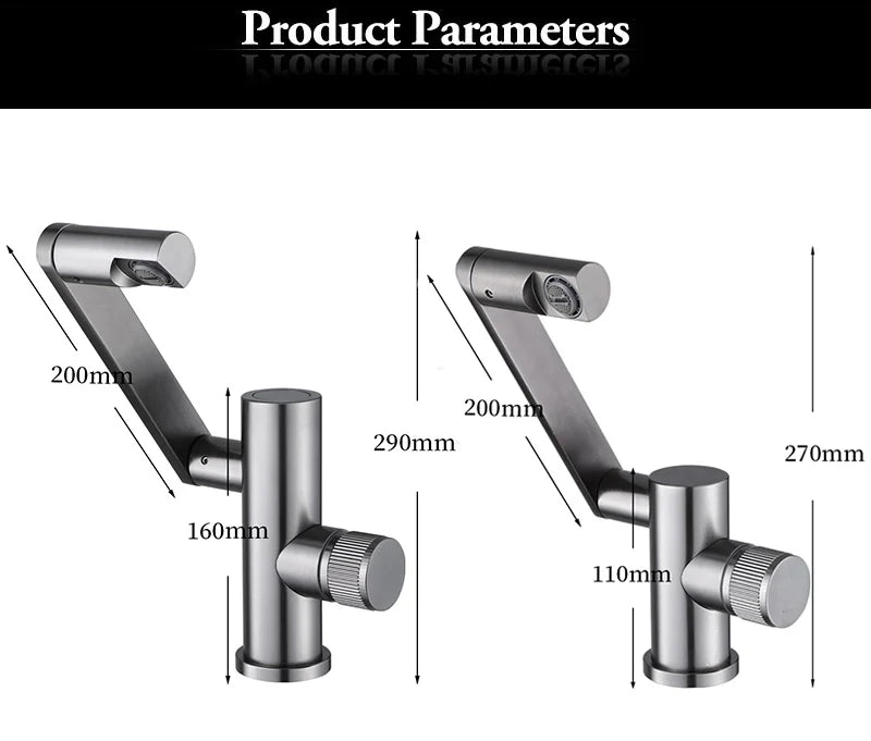 Digital Display LED Basin Faucet 360 Rotation Multi-function Stream Sprayer Hot Cold Water Sink Mixer Wash Tap For Bathroom