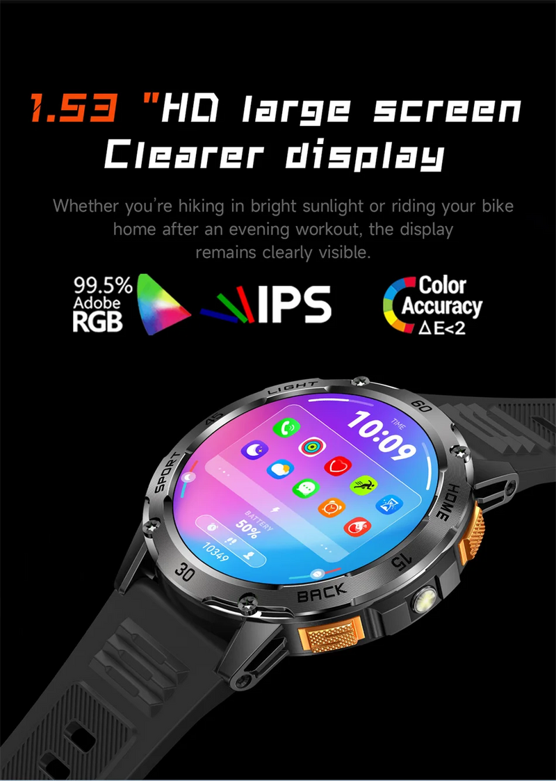 5ATM LED Flashlight Smart Watch Men 100+ Sports Modes Health Monitor Man Watches Bluetooth Call Men Smartwatches For Android ios