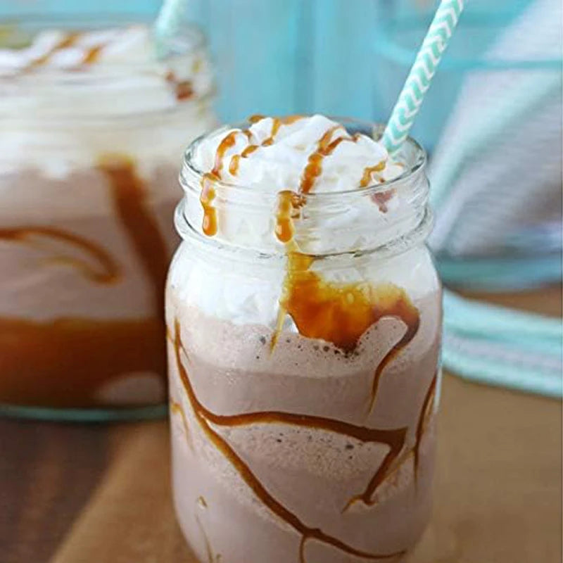 Biodegradable Light Blue White Paper Straws, Pack of 100 Party Straws for Juice, Cocktail, Smoothies, Birthday, Wedding