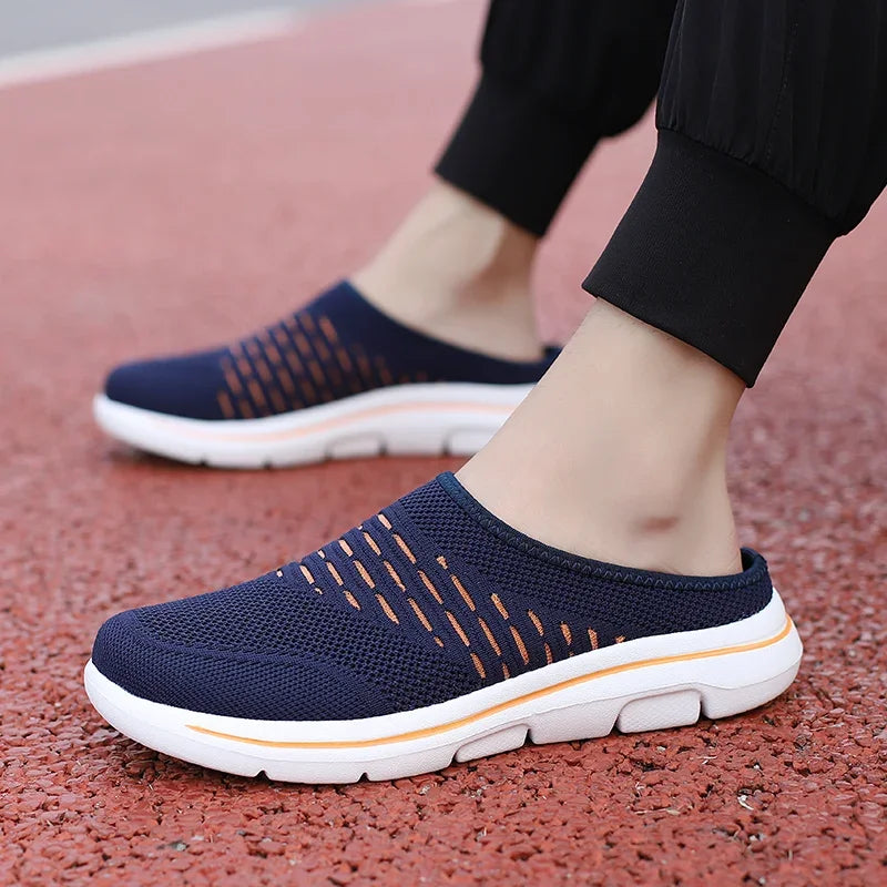 Men Slippers Summer Breathable Home Indoor Slippers Men Thick Bottom Slides Fashion Couple Walking Shoes Plus Size 39-48