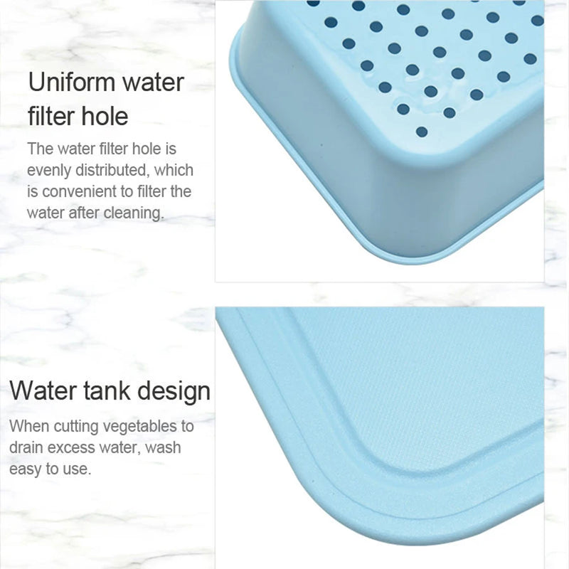 1PC multi-functional sink cutting board Kitchen vegetable and fruit cutting board 2-in-1 removable drain basket cutting board