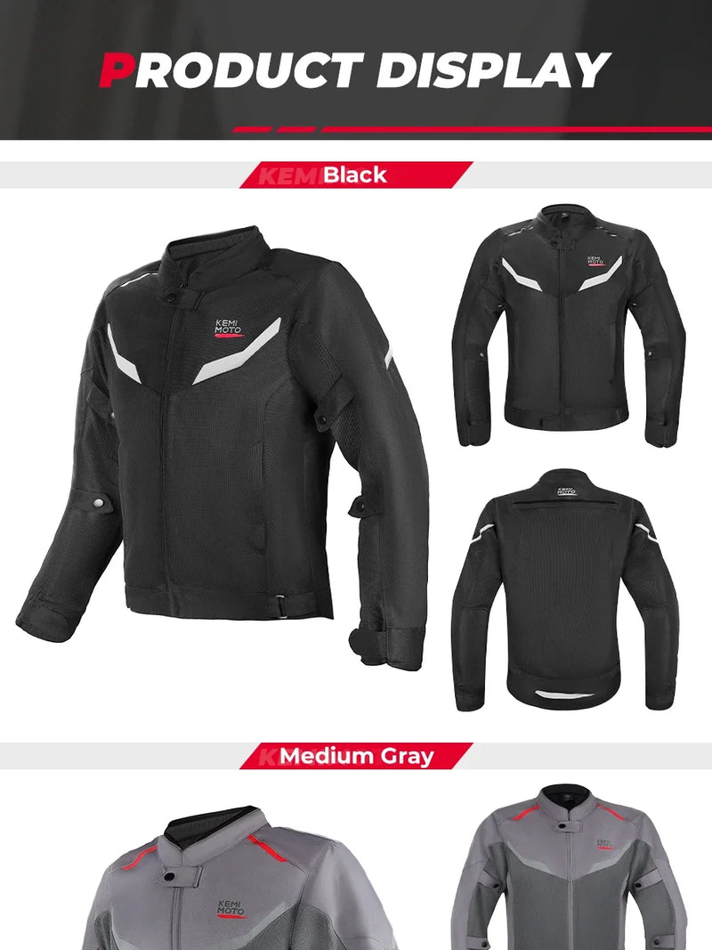 Motorcycle Riding Jacket Men Breathable Summer Clothing Built-in CE Protector Gear Soft Mesh Cycling Motocross Off-road Outfit