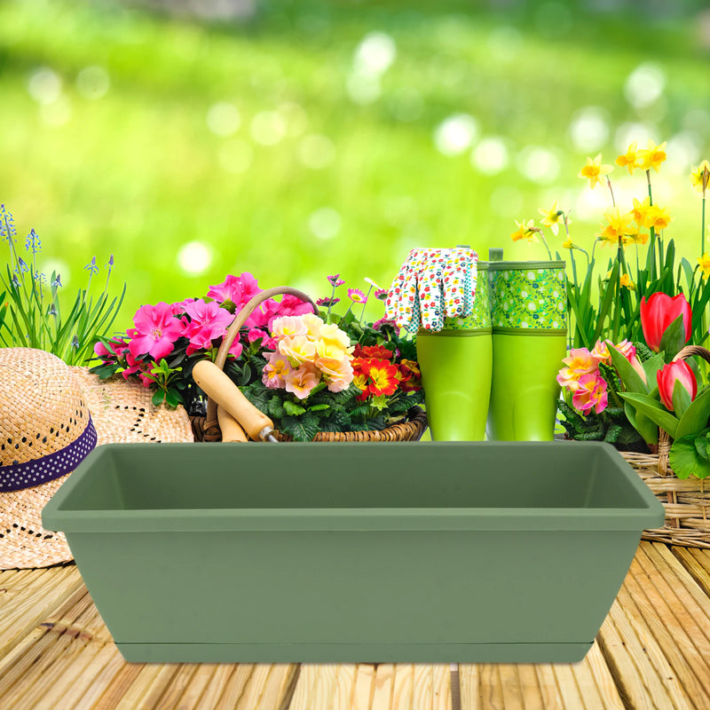 Household Flower Pot Growing Vegetables Flowers Planting Basin Convenient Resin Plant Pot Extra Large Rectangular Planting Pot