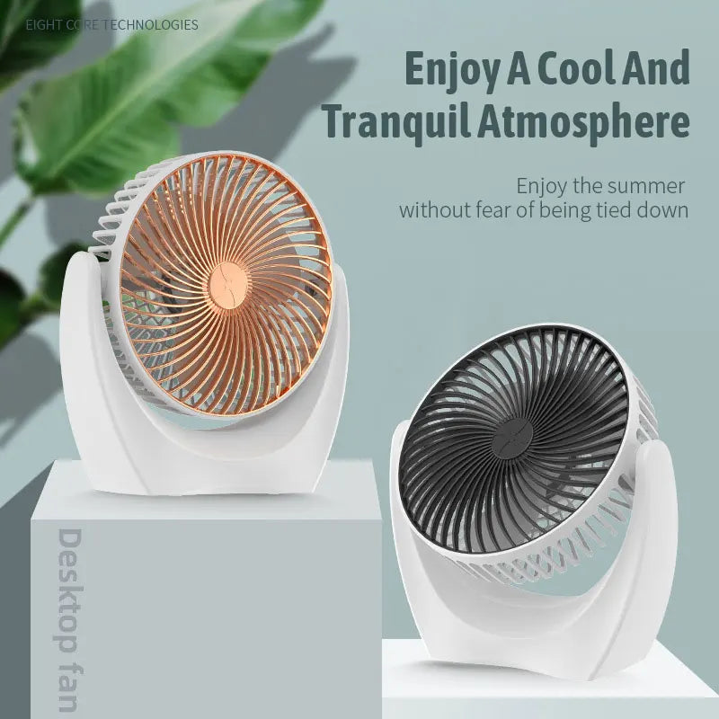 Portable Mini USB-Charged Desk Fan for Desktop Use - Compact and Convenient!